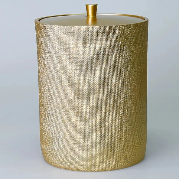 By Selim Linen Altın 5 Parça Polyester Banyo Seti - Resim 4