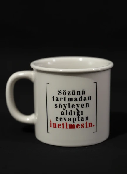 Porselen Kupa Emaye Yazı Karekterli 250 ml ürün görseli 1