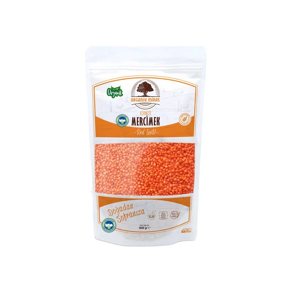 Organik Kırmızı Mercimek 1kg ürün görseli 1