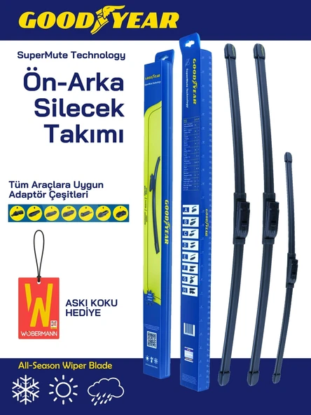 Goodyear Skoda Roomster 2006-2013 Ön Arka Muz Silecek Takımı ürün görseli 1
