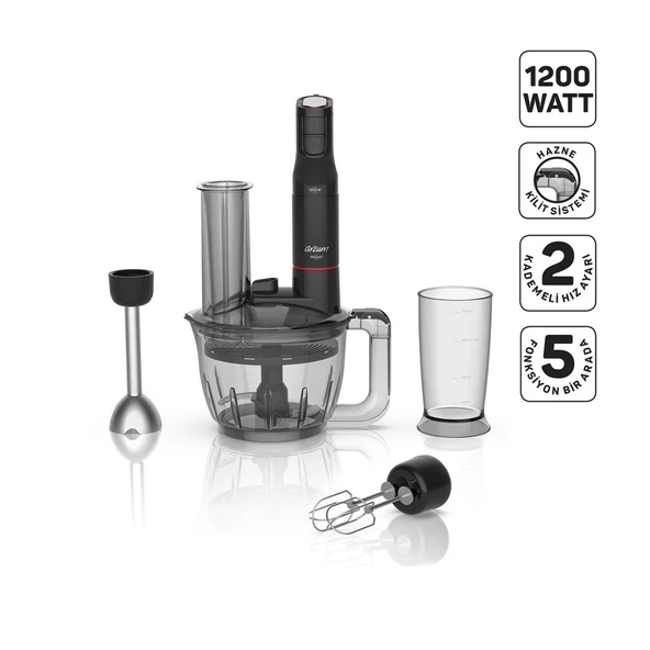 Arzum AR1149-01 Proart Multi Siyah Blender Seti - Resim 2