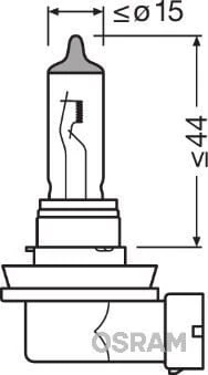 OSRAM 12V AMPUL H11 55W TEK FLAMAN FAR VE SİS AMPULÜ ürün görseli 1