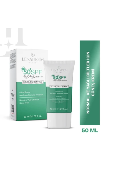 Lenaderm Soleil Oil Control Yağlı Ve Normal Ciltler Için Güneş Kremi 50 ml ürün görseli 1