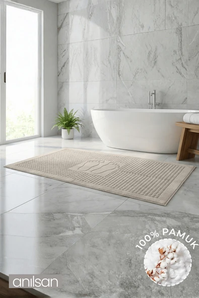 Zivra %100 Pamuk Ayak Havlusu - Vizon 60x130, 690 Gr ürün görseli 1