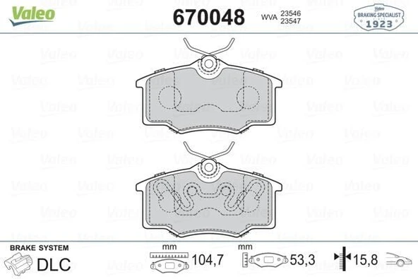 VALEO DİSK FREN BALATASI (ÖN) OPEL CORSA 1.4/1.7D 99>03 ürün görseli 1