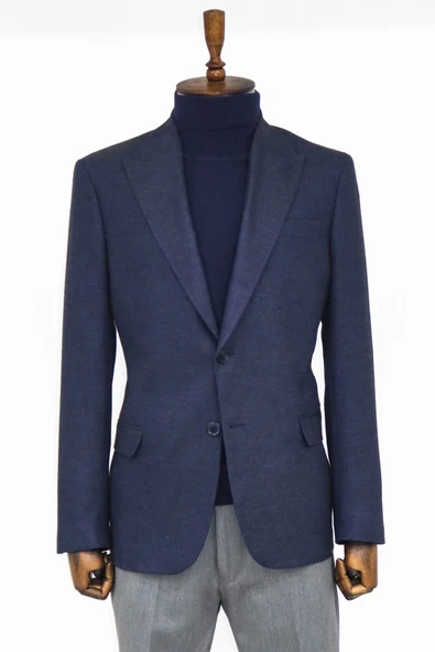 Düz Slim Fit Spor Lacivert Erkek Ceket - Wessi ürün görseli 1