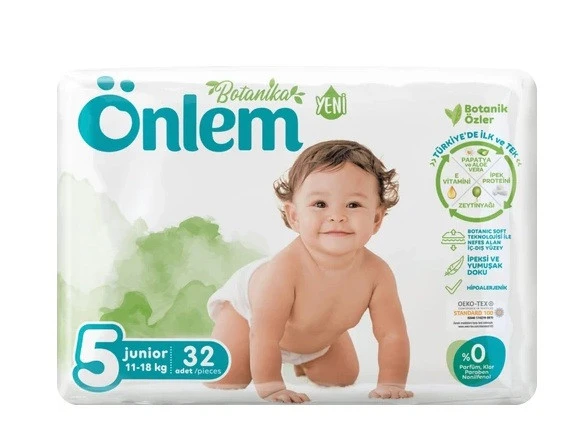 Önlem Botanika Bebek Bezi Ikili Jumbo Paket 5 Beden Junior 32 Adet (11-18 Kg) ürün görseli 1