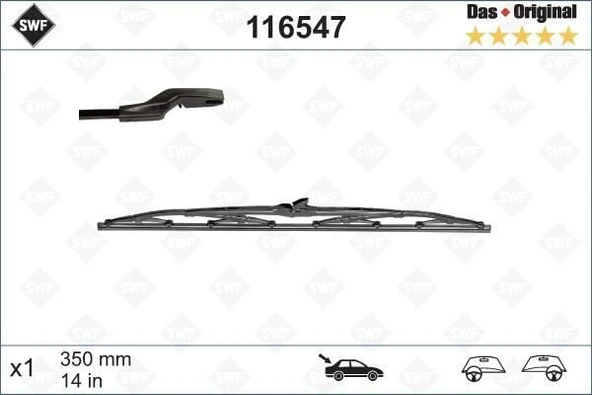 Valeo Arka Silecek 350MM EM Ford Focus 2 - Volvo V50 ürün görseli 1