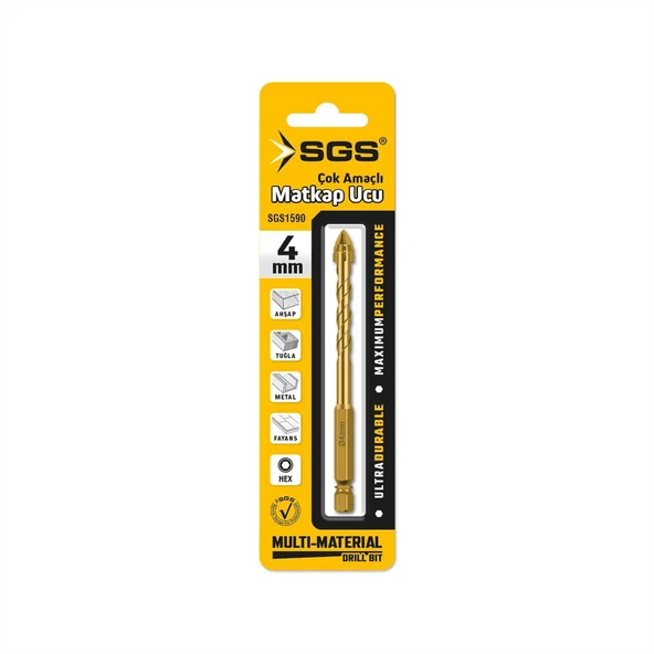 Sgs Bits Saplı Delme Çok Amaçlı Matkap Ucu 4mm ürün görseli 1