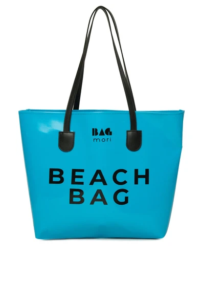 Bagmori Mavi Beach Bag Baskılı Plaj Çantası ürün görseli 1