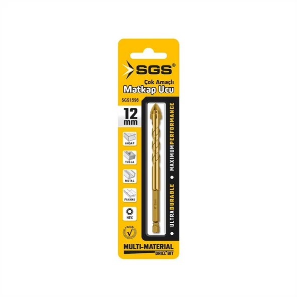Sgs Bits Saplı Delme Çok Amaçlı Matkap Ucu 12mm ürün görseli 1