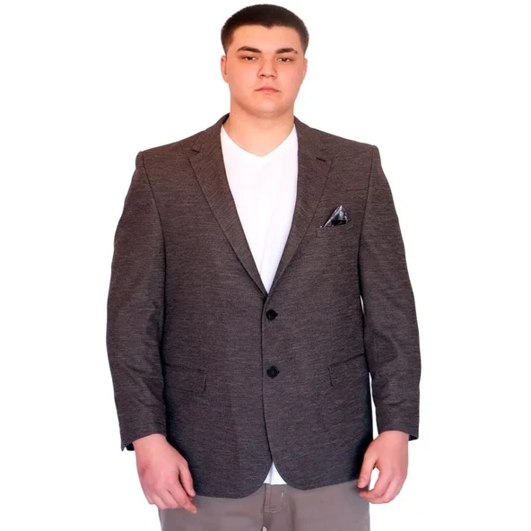 Büyük Beden Erkek Klasik Blazer Ceket BRITANYA 23028 FUME ürün görseli 1