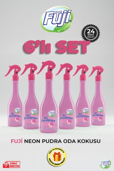 Pudra Oda Spreyi 400 ml - 6'lı Eko Paket | Air Freshener Neon Pudra Oda Kokusu ürün görseli 1