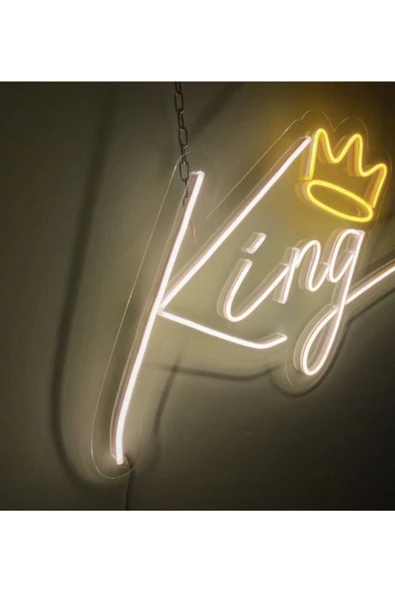Magnetfoto King Yazılı LED Neon 30x20  Dekoratif Neon Tabela ürün görseli 1
