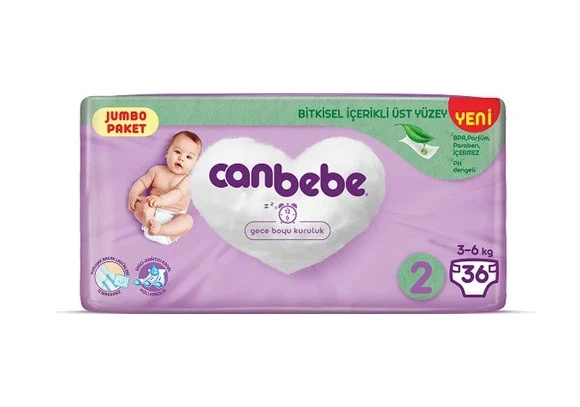 Canbebe Mini 2 Beden Jumbo Paket Bebek Bezi 36 Adet ürün görseli 1