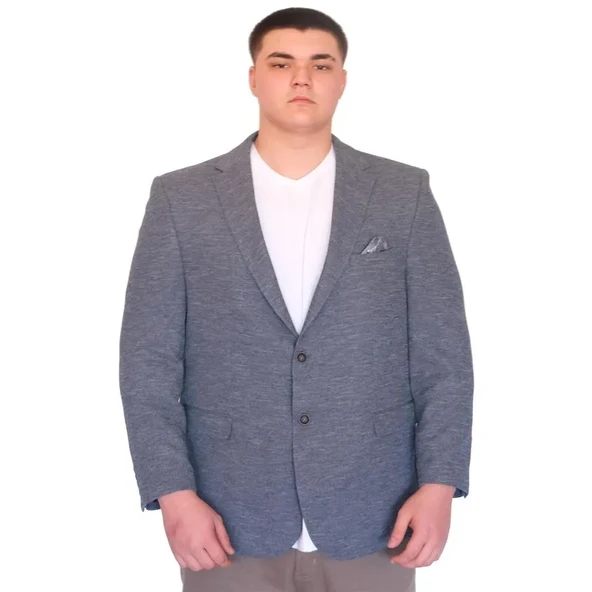 Büyük Beden Erkek Klasik Blazer Ceket BRITANYA 23028 GRI ürün görseli 1