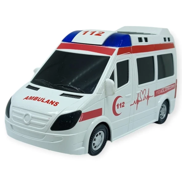 Ambulans Sesli Işıklı Pilli Yerde Gezen - 89-2689B ürün görseli 1