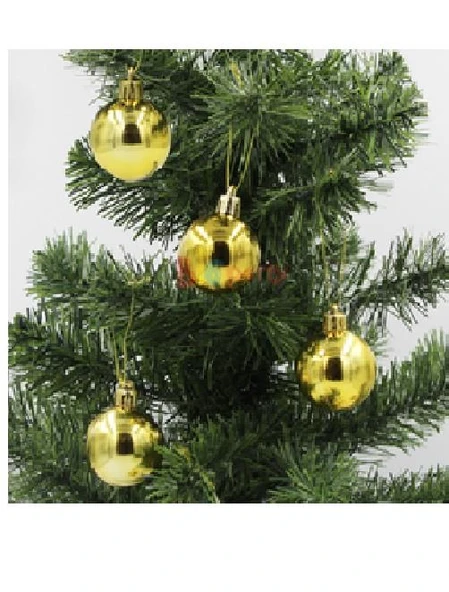 Yılbaşı Top Süs 10 cm 4 Parça Parlak Altın ürün görseli 1