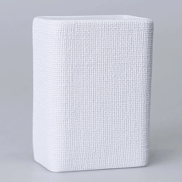 By Selim Linen Beyaz 5 Parça Polyester Banyo Seti - Resim 7