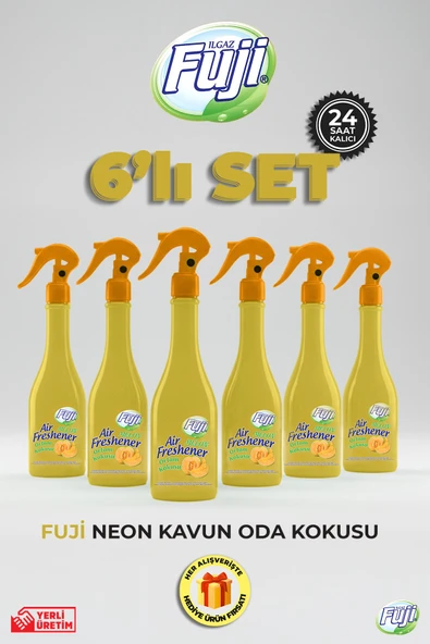 Melon Oda Spreyi 400 ml - 6'lı Eko Paket | Air Freshener Neon Kavun Oda Kokusu ürün görseli 1