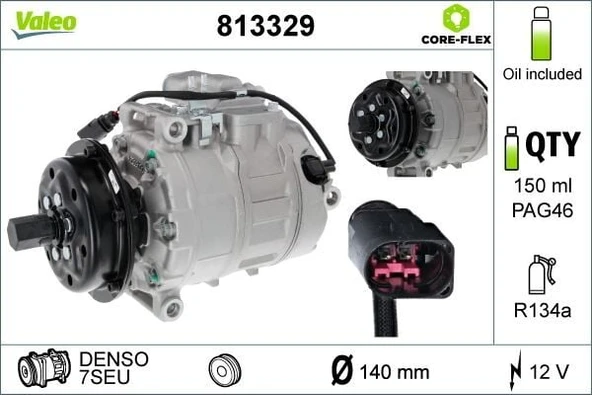 VALEO KLİMA KOMPRESÖRÜ VW TRANSPORTER T5 2004-2009 TOUREG 2002-2010 ürün görseli 1