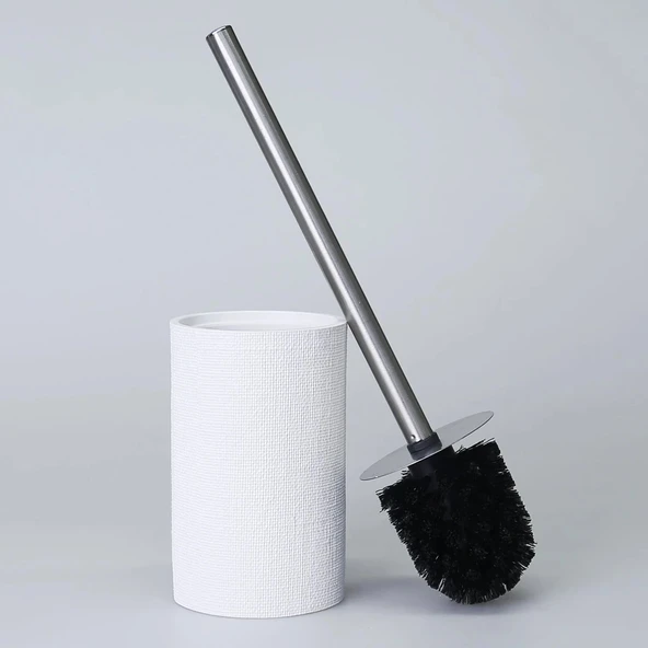 By Selim Linen Beyaz 5 Parça Polyester Banyo Seti - Resim 5