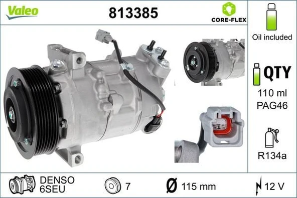 VALEO KLİMA KOMPRESÖRÜ RENAULT MEGANE III 2009 PHASE 2 SCENIC III 2009 ürün görseli 1