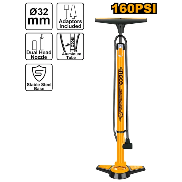 Ingco MPP3201 T Saplı Saatli Alüminyum Gövde Hava El Pompası 69cm ürün görseli 1