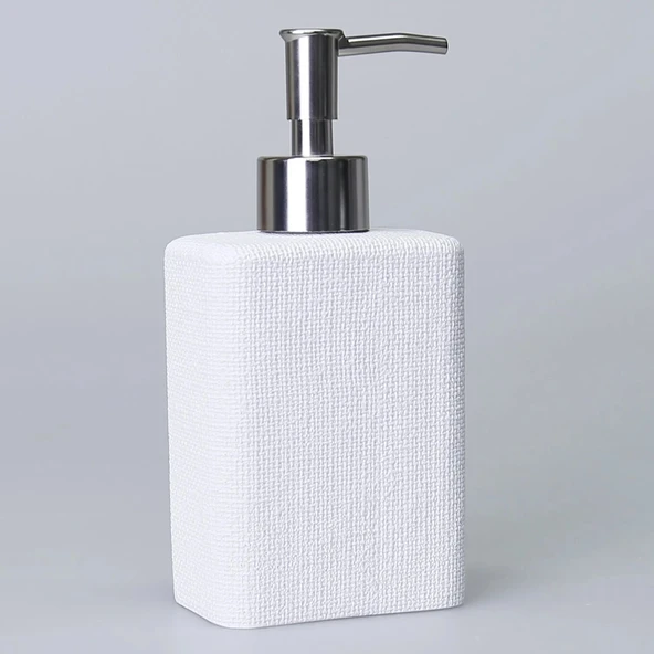 By Selim Linen Beyaz 5 Parça Polyester Banyo Seti - Resim 6