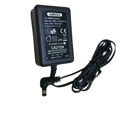 Amigo 12V 1A Plastik Kasa Priz Tipi Adaptör AMS56-1201200SV-VP ürün görseli 1