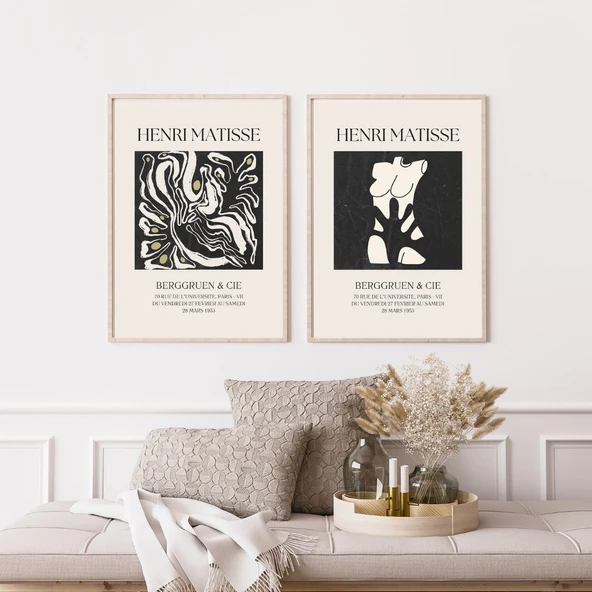 Henri Matisse Duvar Tablosu Çerçeveli 2'lü Set Ahşap Renk 21 x 30 Boyut/Ebat ürün görseli 1