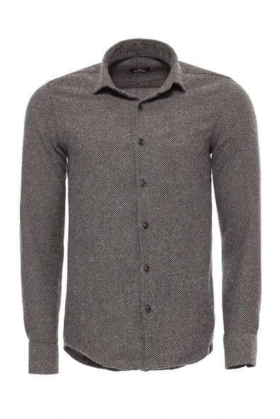 Kahverengi Desensiz Slim Fit Oduncu Gömlek - Wessi ürün görseli 1