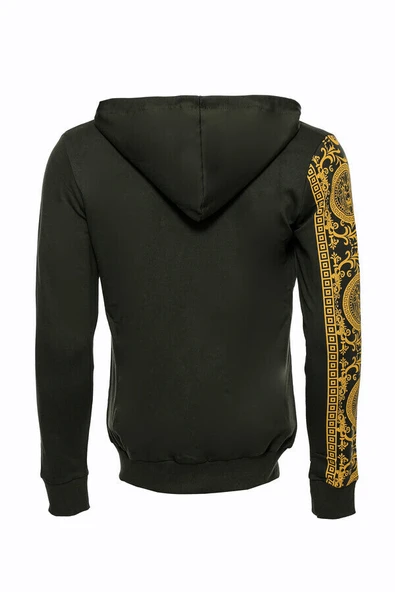 Yeşil Kapşonlu Baskılı Sweatshirt - Wessi - Resim 6