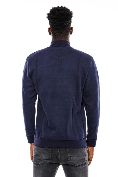 Lacivert Fermuarlı Baskılı Sweatshirt - Wessi - Resim 7