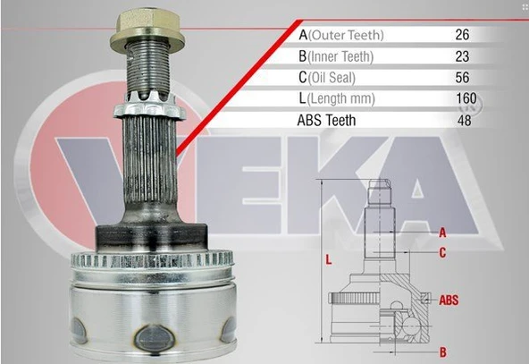 Toyota Avensis Ön Dış Aks Kafası (1997-2003) 4347009400 TO1040A 2.0, 1.8 ürün görseli 1