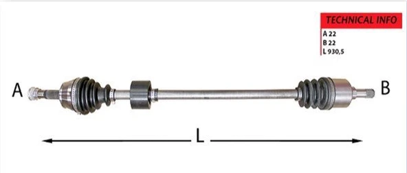 Fiat Doblo Ön Sağ Aks (2005-2009) 46308197 FI8058 1.4 ürün görseli 1