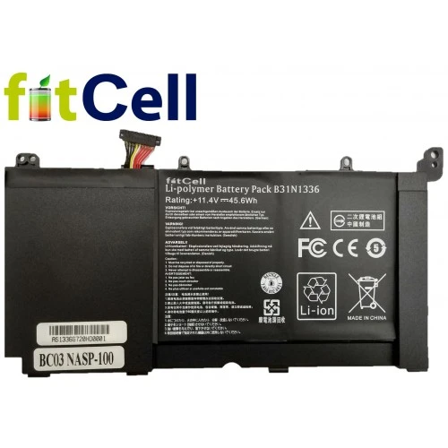 FitCell Asus K551LB-XX212D uyumlu Laptop Notebook Batarya - Pil ürün görseli 1