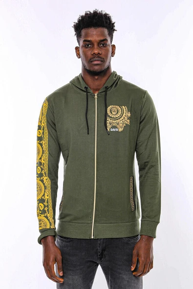 Yeşil Kapşonlu Baskılı Sweatshirt - Wessi - Resim 3