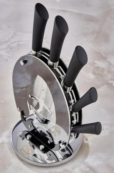 Cooker Bloklu 6 Parça Çelik Bıçak Seti - Siyah - CKR1373 ürün görseli 1
