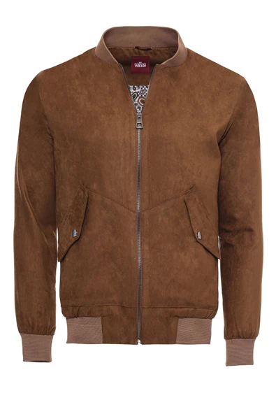 Taba Cepli Süet Bomber Mont - Wessi ürün görseli 1