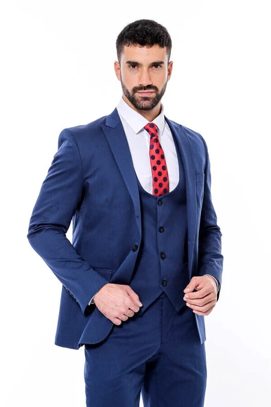 Desensiz Slim Fit Lacivert Erkek Takım Elbise - Wessi ürün görseli 1