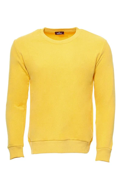 Sarı Desensiz Bisiklet Yaka Sweatshirt - Wessi ürün görseli 1