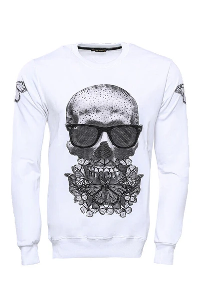 Baskılı Beyaz Bisiklet Yaka Sweatshirt - Wessi ürün görseli 1