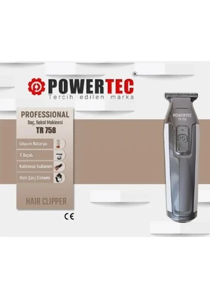 Powertec Tr 758 Profesyonel Tıraş Makinesi Saç Sakal Ense ürün görseli 1