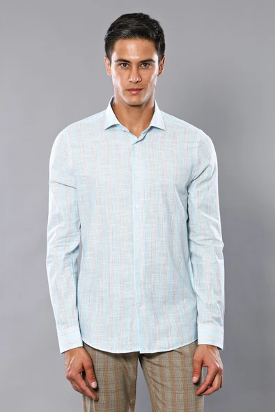 Ekose Desenli Yeşil Slim Fit Gömlek - Wessi ürün görseli 1