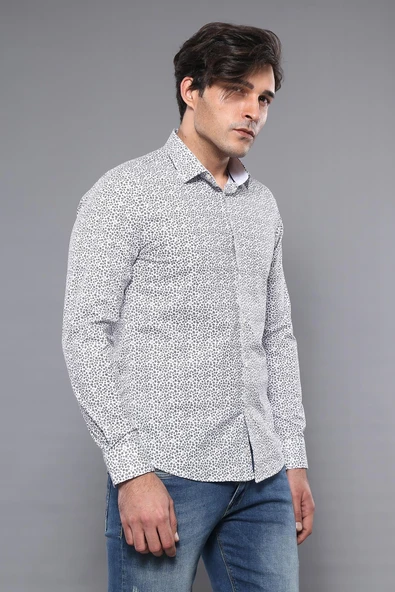 Desenli Slim Fit Gömlek | Wessi - Resim 2