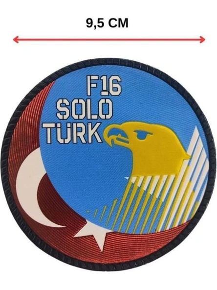 "kartal-Ay Yıldız F-16 Solo Türk" Patch Arma 9.5 cm 3d, Yeni Model Tip Cırtlı, ürün görseli 1