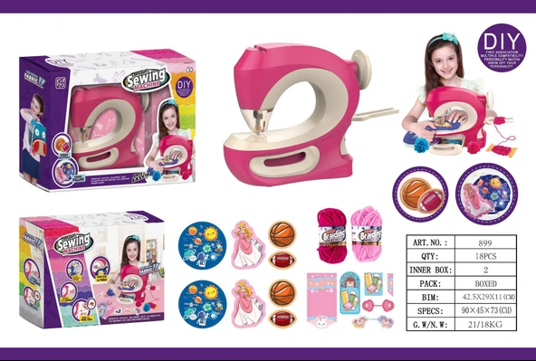 Gerçekten Diken Dikiş Makinesi Full Set  Çocuklar İçin Eğitici Dikiş Oyun Seti ürün görseli 1