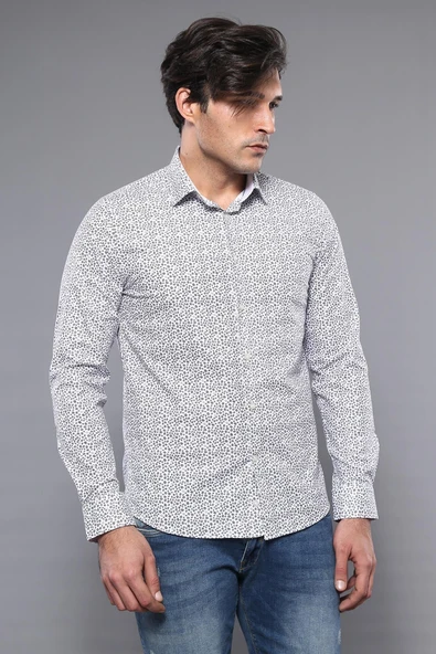 Desenli Slim Fit Gömlek | Wessi ürün görseli 1