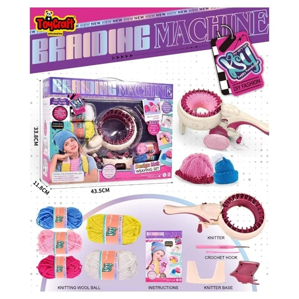 Oyuncak Bere Atkı Örme Makinesi Full Set Çocuklar İçin Yaratıcı Örgü Tasarım Seti ürün görseli 1